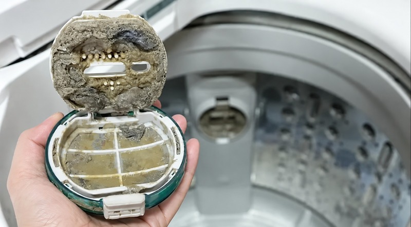 Lưới lọc đầu vào bám cặn làm giảm lưu lượng nước và là nguyên nhân phổ biến khiến máy báo lỗi E10.
